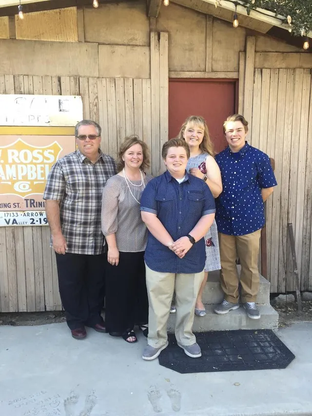 Steve, Becky, Josh, Emily, and Mason standing together in 2018