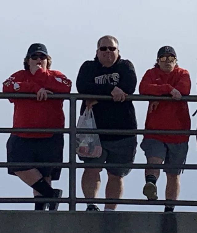 Josh, Steve, and Mason at Huntington Beach, California, in December 2019